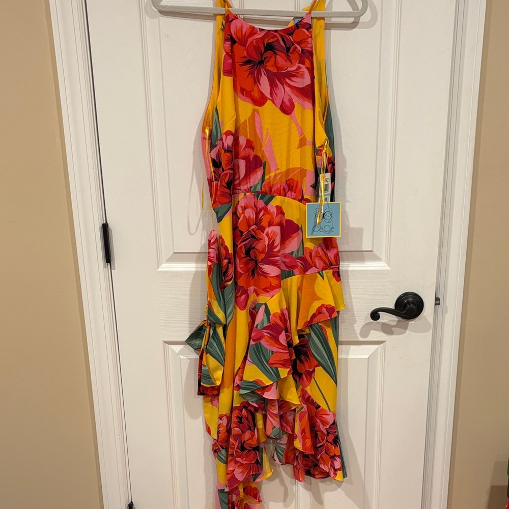 CeCe Yellow and Red Dress